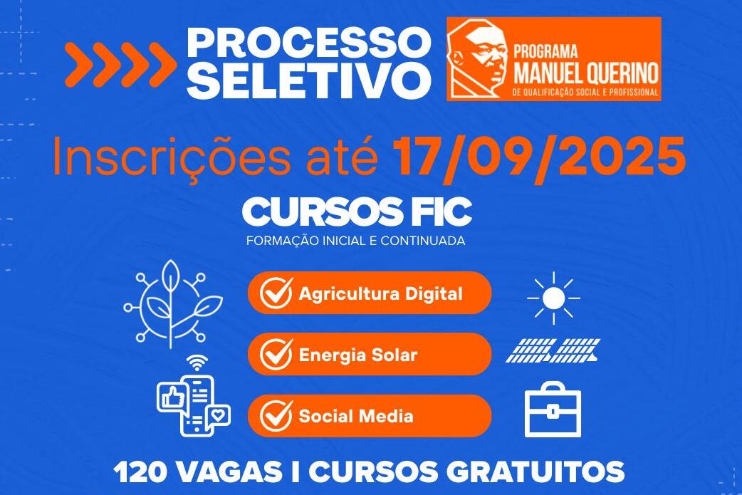 IFSertão PE e Prefeitura de Sobradinho abrem inscrições para cursos profissionalizantes gratuitos; confira mais informações