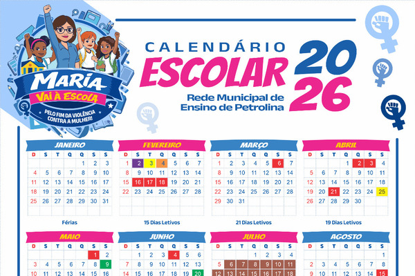 Educação de Petrolina divulga Calendário Escolar 2026 da rede municipal