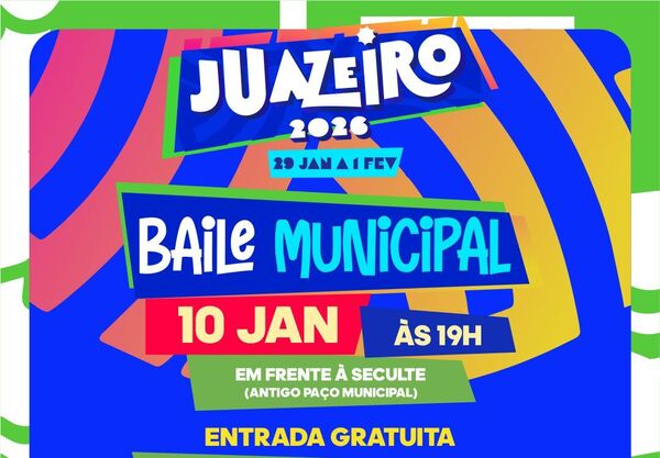 Carnaval 2026: Juazeiro realiza Baile Municipal no próximo sábado (10)