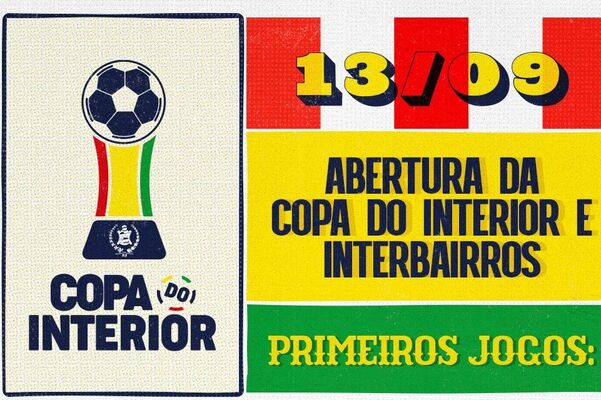 Tabela liberada: jogos de estreia da Copa do Interior e Campeonato Interbairro acontecem esta semana
