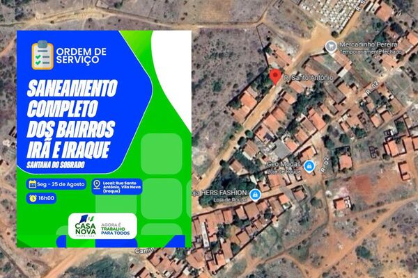 Gestão Anisio Viana dá ordem de serviço para a tão sonhada obra de saneamento nos bairros Irã e Iraque, em Santana do Sobrado, nesta segunda (25)