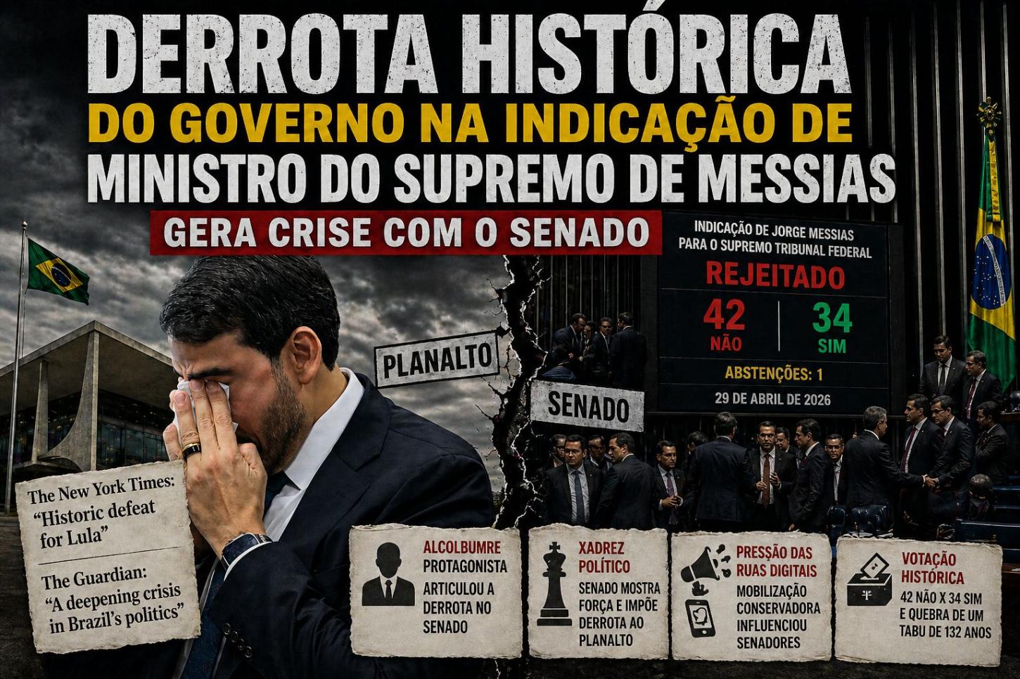 Derrota histórica do Governo na indicação de Messias expõe sua fragilidade no atual cenário político