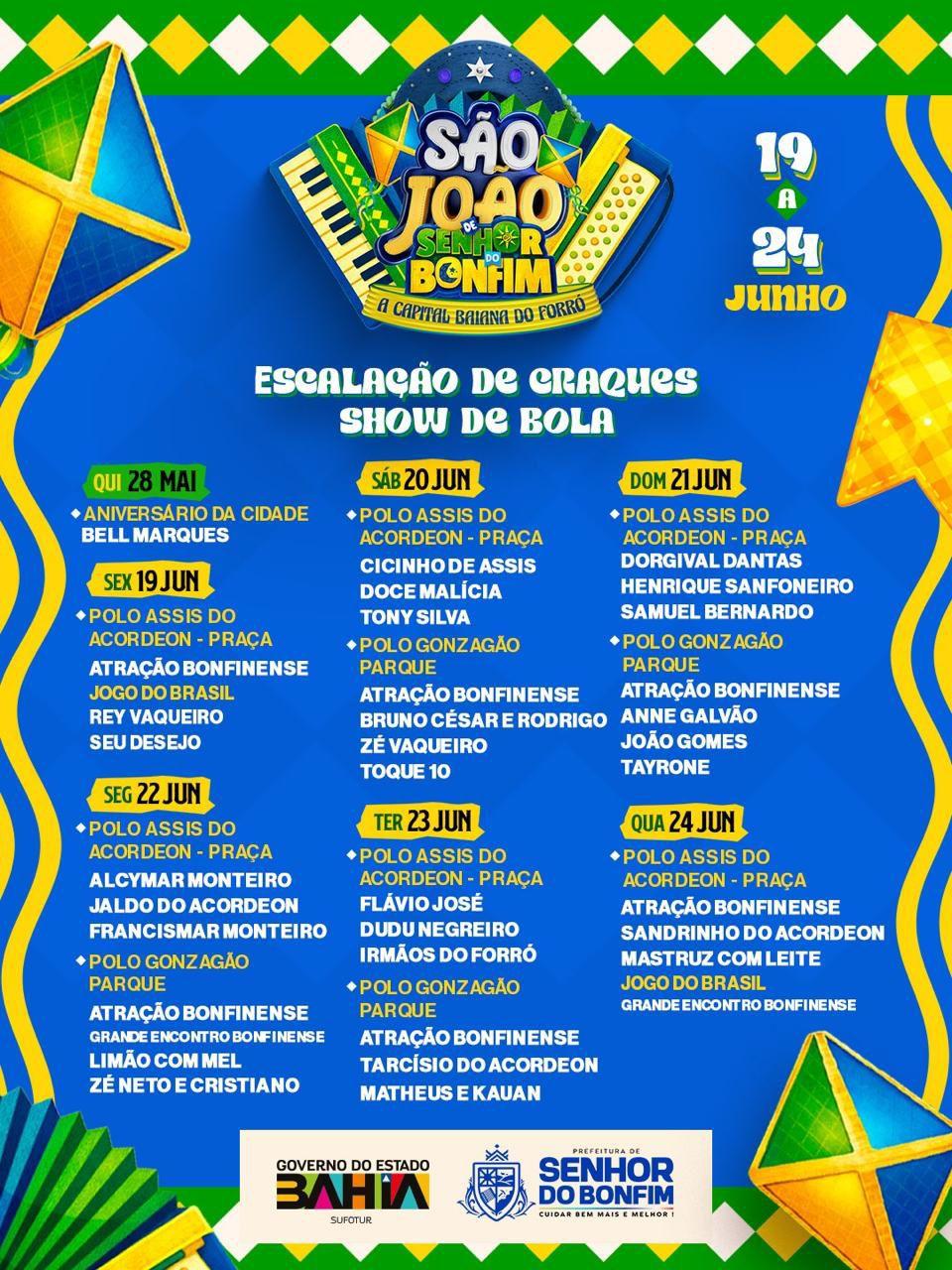 Programação completa