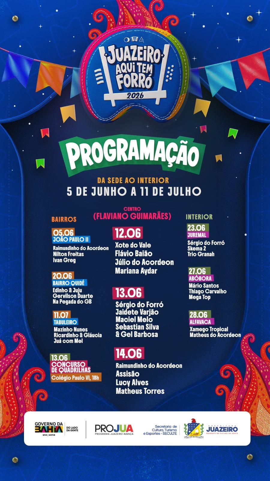 Programação completa