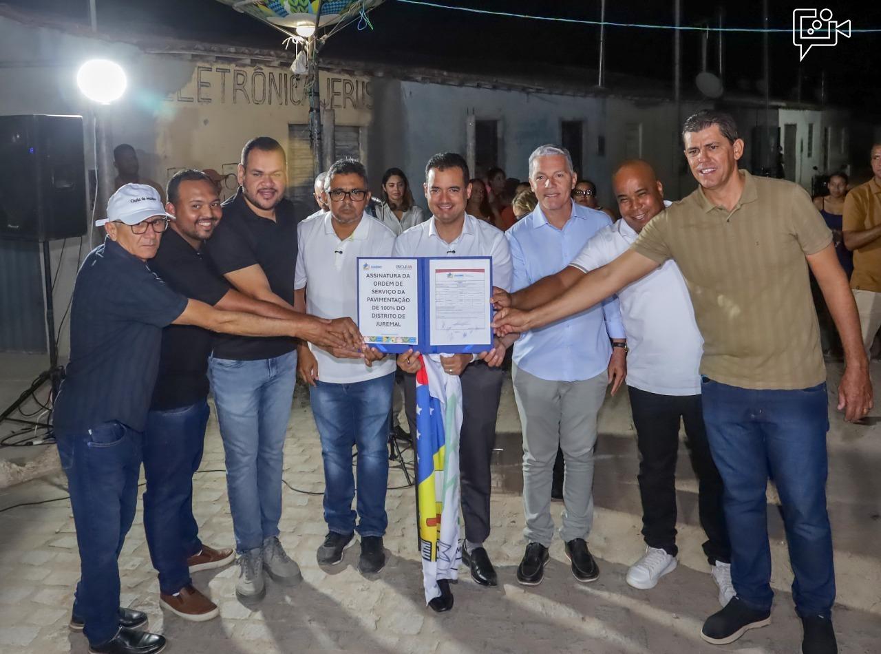 Andrei assina ordem de serviço que garante 100% de pavimentação em Juremal, distrito de Juazeiro