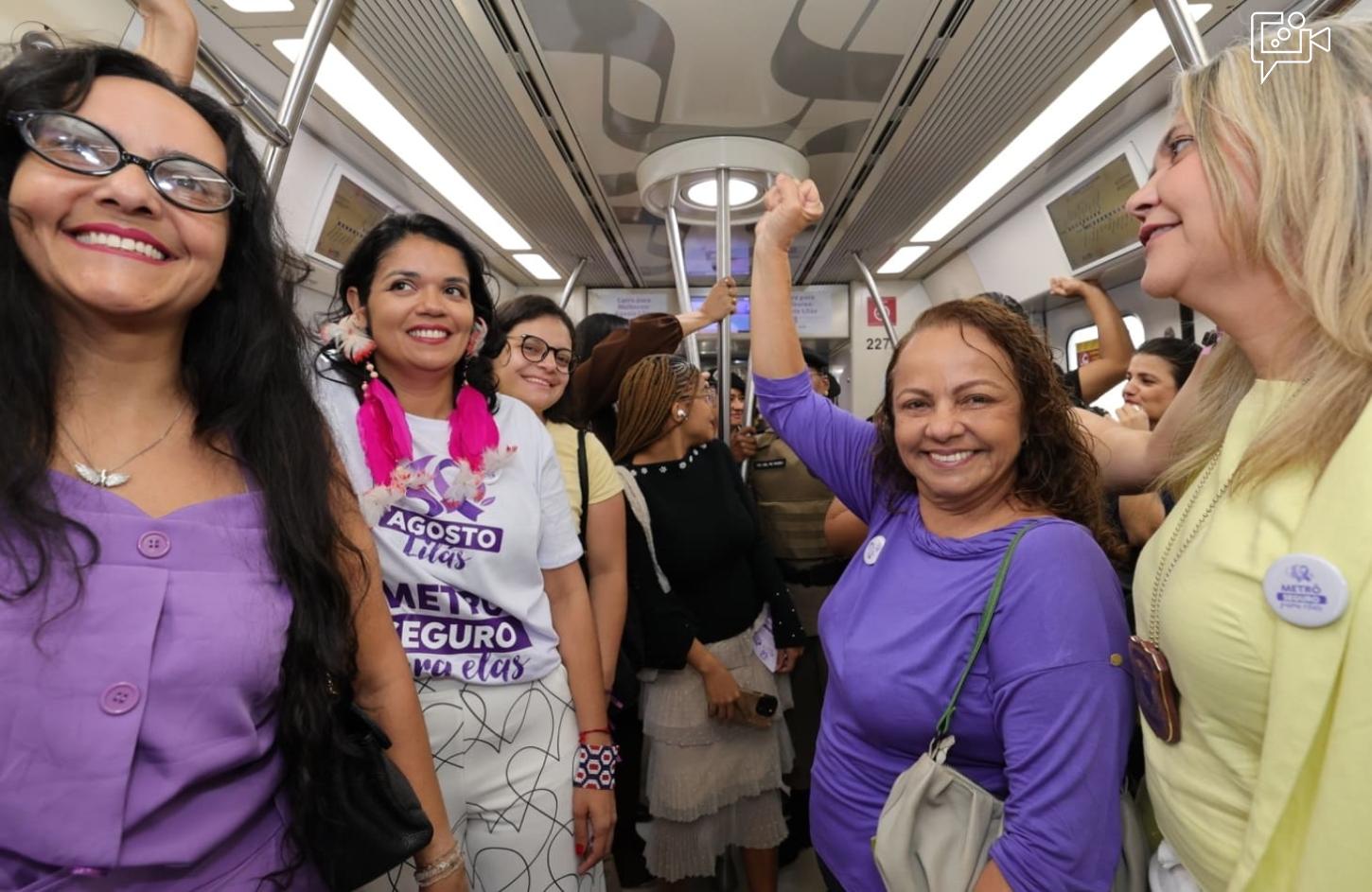 Bahia lança Agosto Lilás com vagão exclusivo para mulheres no metrô de Salvador