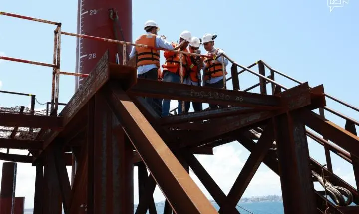 Ponte Salvador-Itaparica avança na implantação da estrutura de apoio ao vão central