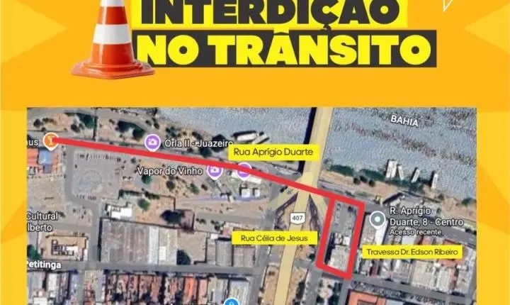 Prefeitura de Juazeiro interdita ruas no Centro e na Orla II devido ao evento Mãe Malvada